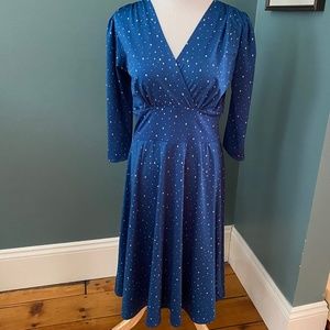 Karina Dresses Megan 3/4 sleeve Blue Stars Dress S/M